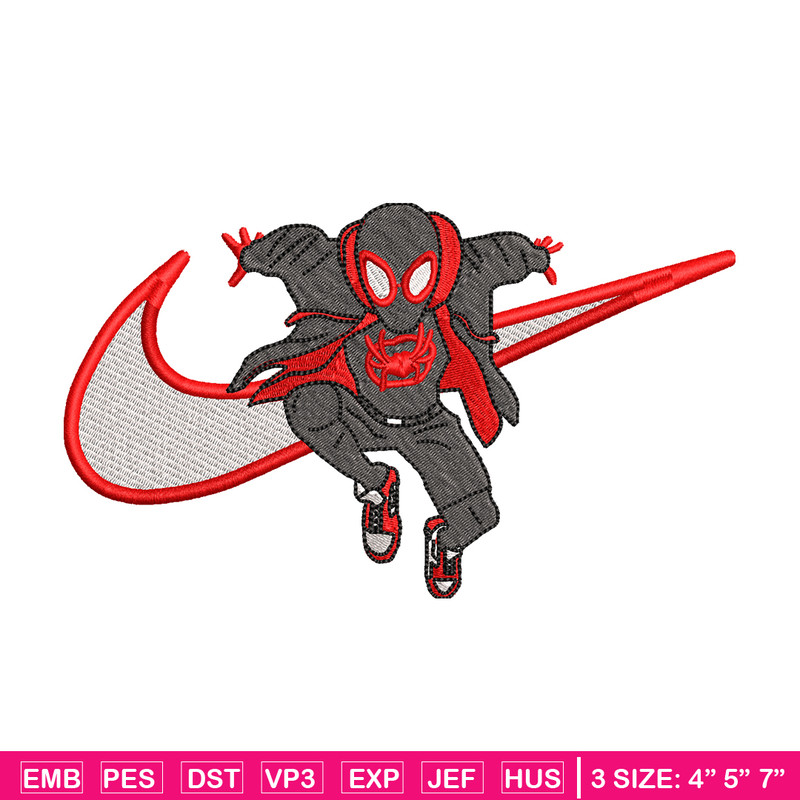 Nike Black Spiderman embroidery design, Black Spiderman embroidery, Nike design, movie design, Digital download.jpg