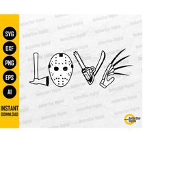horror love svg | scary movies svg | halloween svg | cricut cutting file silhouette printable clipart vector digital dow