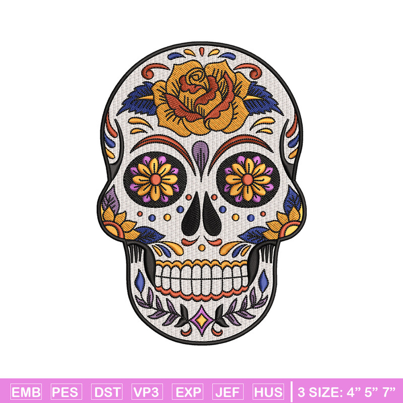 Head skull embroidery design, Skeleton embroidery, Emb design, Embroidery shirt, Embroidery file, Digital download.jpg