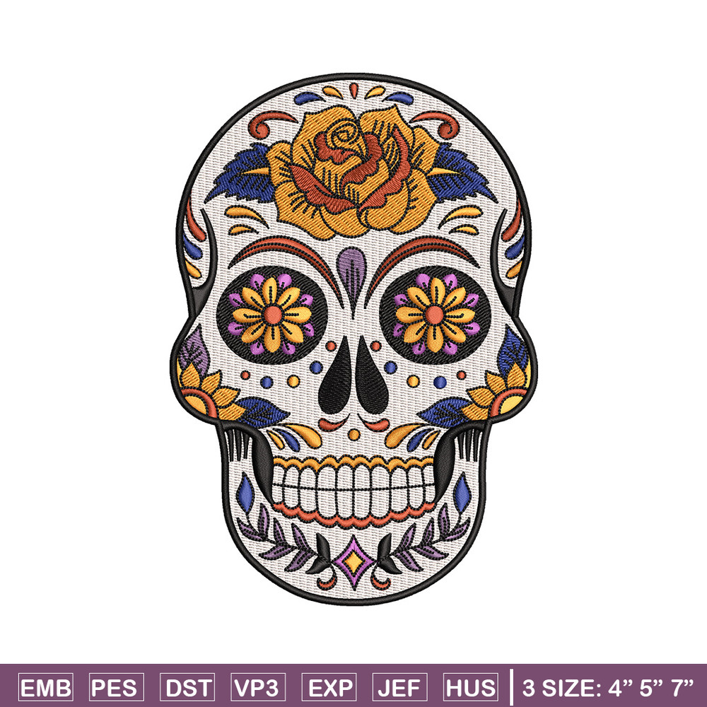 Head skull embroidery design, Skeleton embroidery, Emb design, Embroidery shirt, Embroidery file, Digital download.jpg