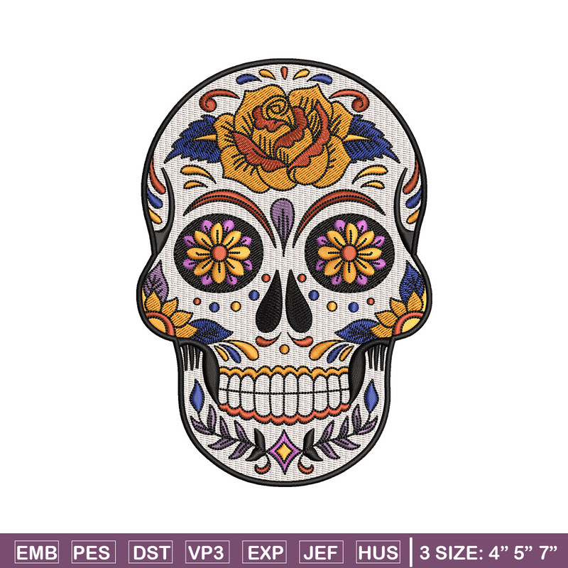 Head skull embroidery design, Skeleton embroidery, Emb design, Embroidery shirt, Embroidery file, Digital download.jpg