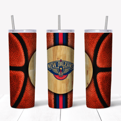 new orleans pelicans basketball tumbler png - tumbler wrap - straight design 20oz/30oz skinny tumbler png - cut file