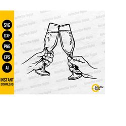 champagne toast svg | cheers svg | party svg | celebration svg | cricut cut files printable clip art vector digital down