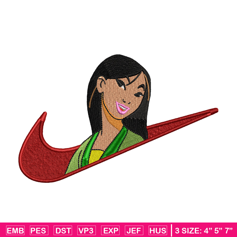 Nike Mulan embroidery design, Nike Mulan embroidery, Nike design, cartoon design, cartoon shirt, Digital download.jpg