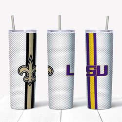 saints and lsu jersey tumbler png - tumbler wrap - straight design 20oz/30oz skinny tumbler png - digital download