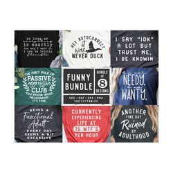 funny svg bundle - funny cut file - funny svg - dxf - eps - png - shirt svg bundle - quote - silhouette - cricut - digi