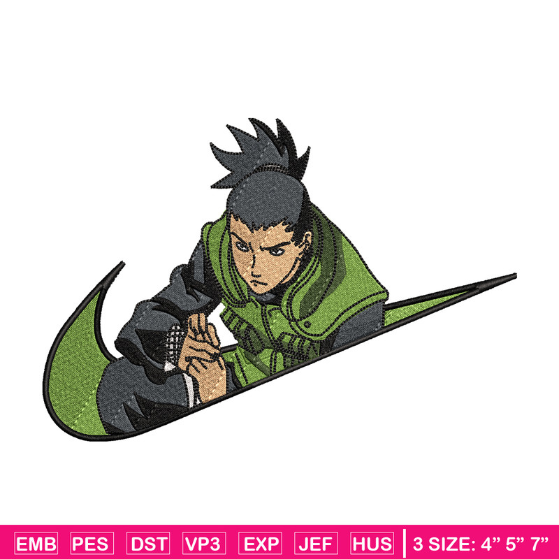 Nike Shikamaru embroidery design, Naruto embroidery, Nike design, anime design, anime shirt, Digital download.jpg
