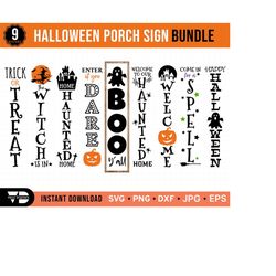 halloween porch sign svg bundle, halloween front porch sign, halloween enter sign svg, trick or treat svg porch sign, we