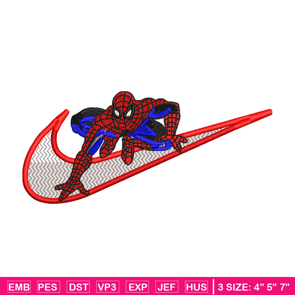 Nike Spiderman Logo embroidery design, Spiderman embroidery, Nike design, movie design, movie shirt, Digital download.jpg