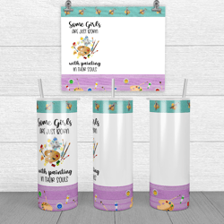some girls painting tumbler png - tumbler wrap - straight design 20oz/30oz skinny tumbler png - digital download