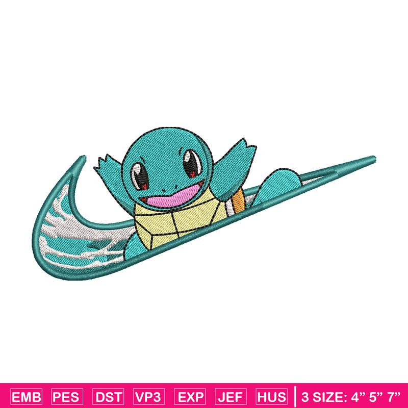 Nike Squirtle embroidery design, Pokemon embroidery, Nike design, anime design, anime shirt, Digital download.jpg