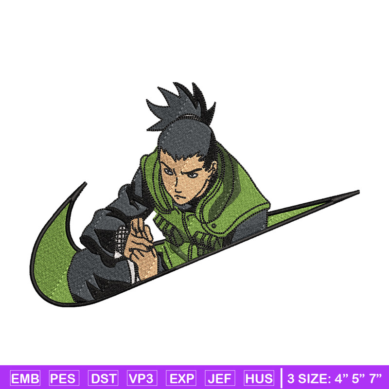 Nike Shikamaru embroidery design, Naruto embroidery, Nike design, anime design, anime shirt, Digital download.jpg