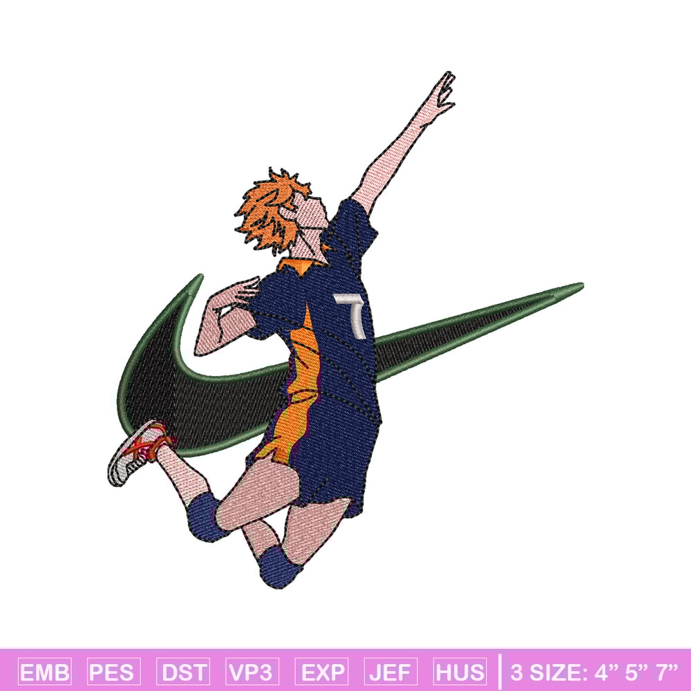 Hinata x nike embroidery design, Haikyuu embroidery, Nike design, Embroidery shirt, Embroidery file, Digital download.jpg