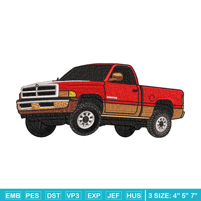 Pickup truck red embroidery design, Pickup truck embroidery, logo design, logo shirt, Embroidery shirt, Instant download.jpg