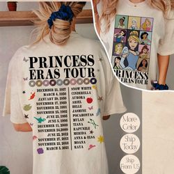 princess eras tour comfort shirt, princess royal tour shirt, shimmer, disney princess shirt, vintage disneyworld shirt,