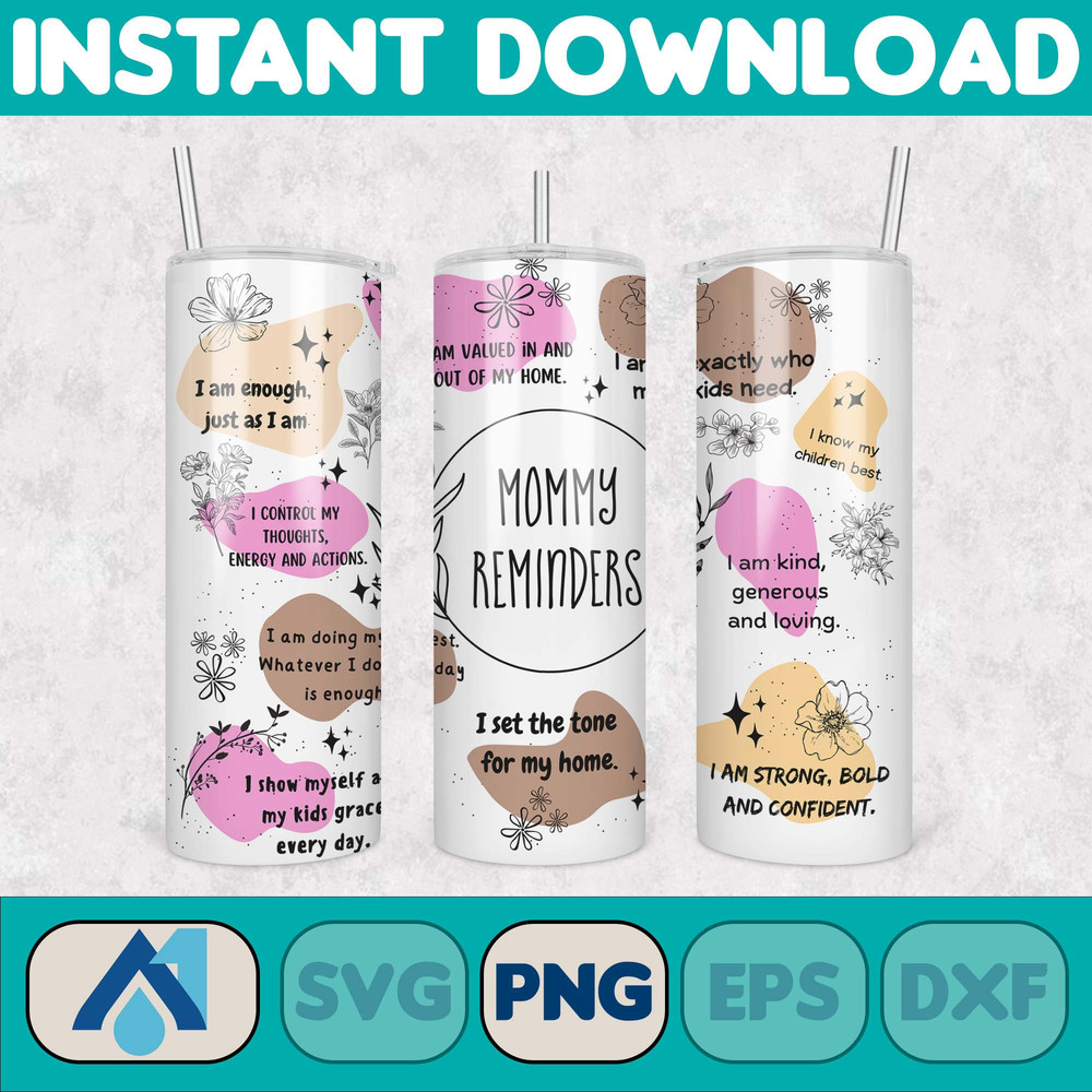 Design Positive Affirmations 20 oz Skinny Tumbler Sublimation Design Digital Download PNG Instant,Inspirational Butterfly (18).jpg