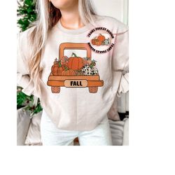 trendy fall truck png, pumpkin truck, halloween fall png, halloween pumpkin png, leopard fall, retro fall sublimation de