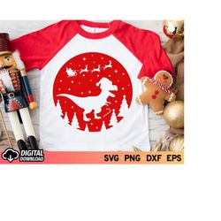 christmas dinosaur sleigh ride svg, christmasaurus rex svg, t-rex svg, dinosaur christmas t-rex svg, christmas shirt des