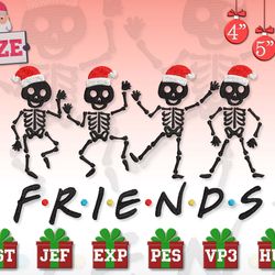 Skeleton Friend Embroidery Designs, Christmas Embroidery Designs, Friend Embroidery Designs, Skeleton Dancing Embroidery Designs