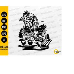 hen svg | chicken svg | fowl farming chick poultry henhouse | cricut cutting file silhouette printable clipart vector di