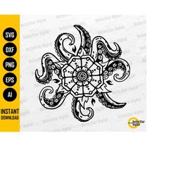 Floral Tentacles SVG | Octopus SVG | Squid SVG |  Animal T-Shirt Decals Sticker | Cricut Cutting File Clip Art Vector Di