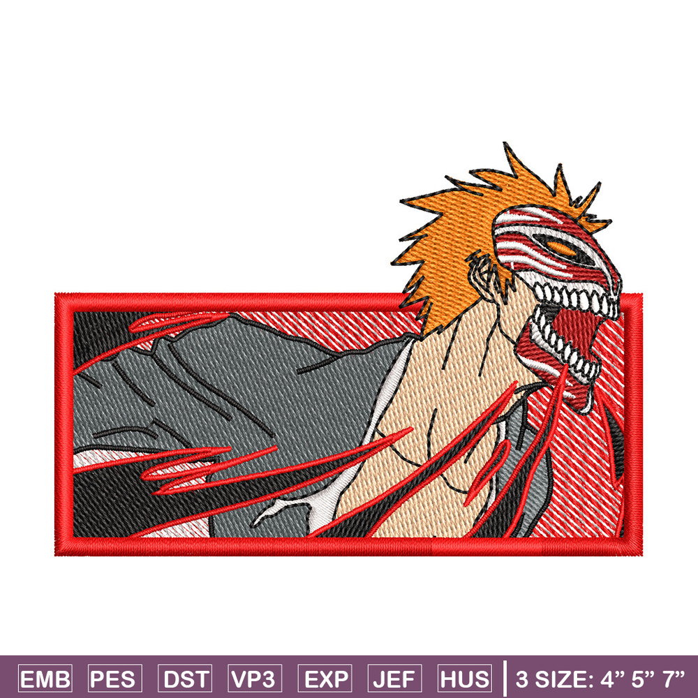 Ichigo red embroidery design, Bleach embroidery, Anime design, Embroidery shirt, Embroidery file, Digital download.jpg