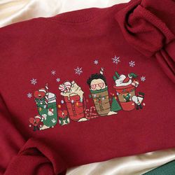 Christmas Embroidery Designs, Bad Bunny Coffee Designs, Merry Christmas Embroidery, Hand Drawn Embroidery Designs