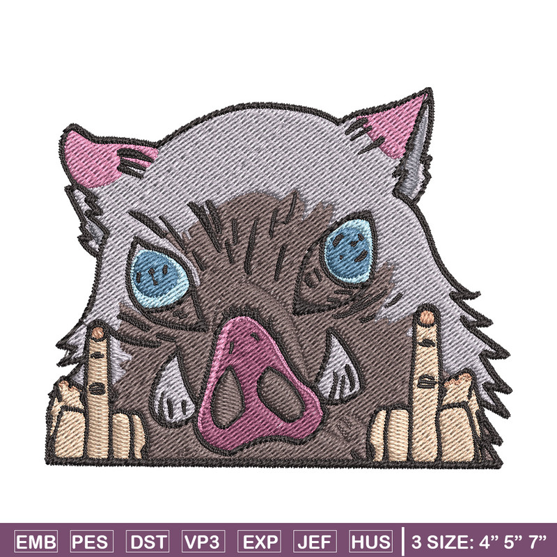 Inosuke boar embroidery design, Inosuke embroidery, Anime design, Embroidery shirt, Embroidery file,Digital download.jpg