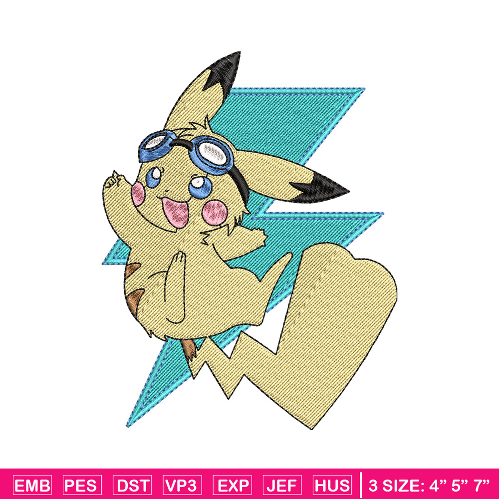 Pikachu anime embroidery design, Pokemon embroidery, embroidery file, anime design, anime shirt, Digital download.jpg