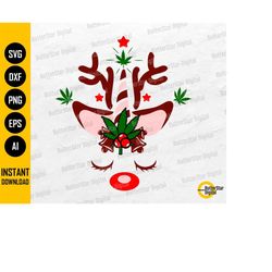 cannabis reindeer unicorn svg | stoner christmas | marijuana weed pot | cricut silhouette printable clipart digital down