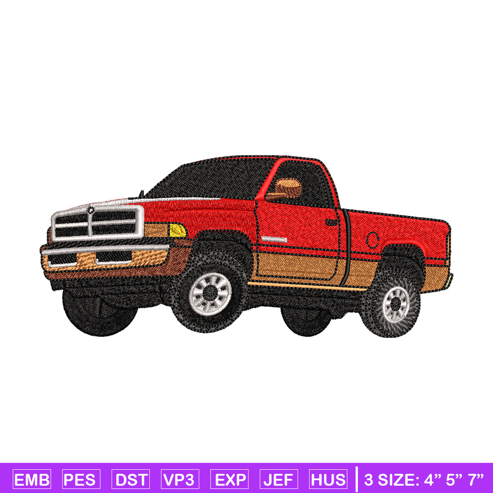 Pickup truck red embroidery design, Pickup truck embroidery, logo design, logo shirt, Embroidery shirt, Instant download.jpg