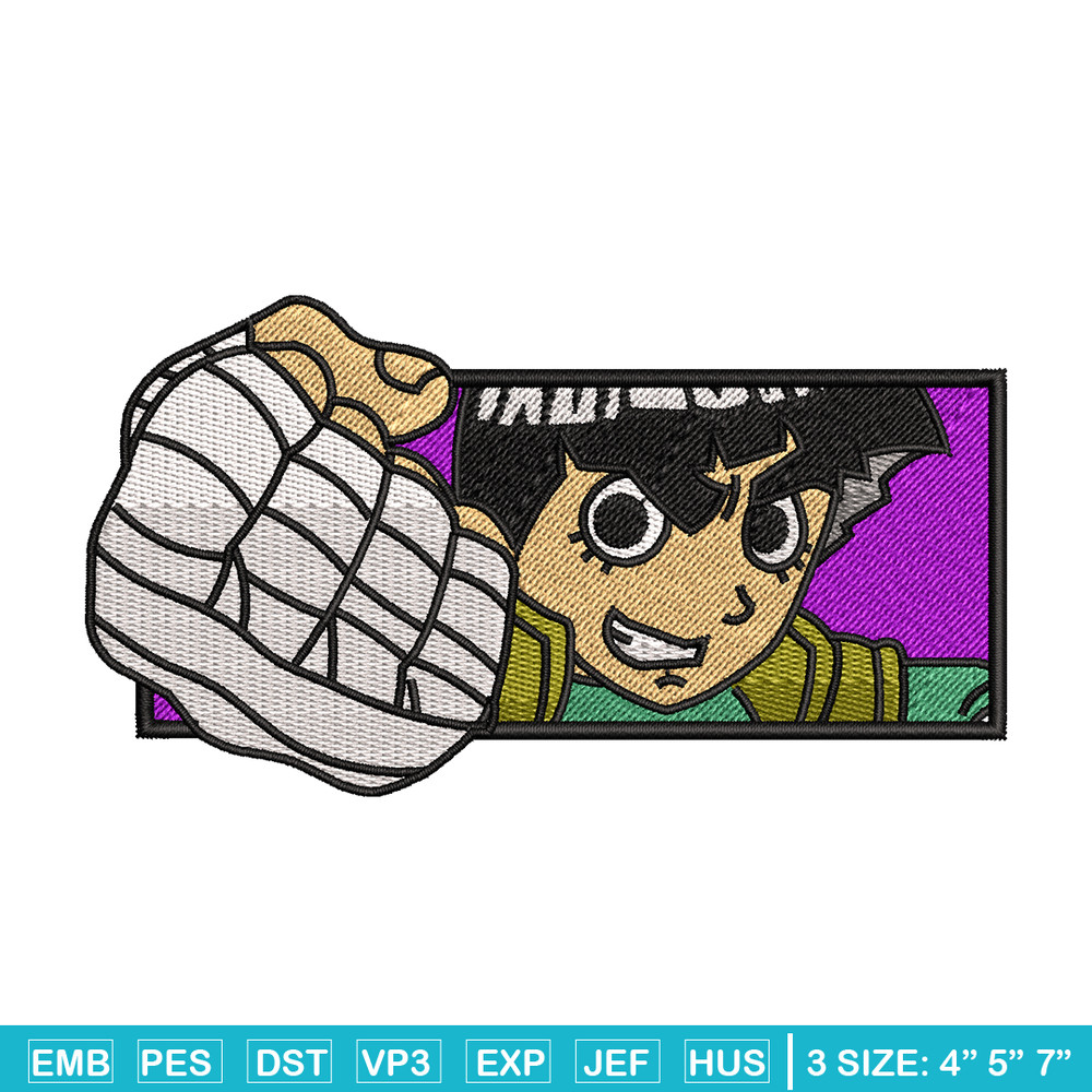 Rock lee embroidery design, Naruto embroidery, embroidery file, anime design, anime shirt, Digital download.jpg