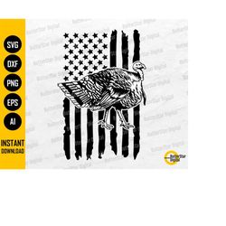 us wild turkey svg | usa flag turkey hunter svg | american spring hunting season | cricut cutting file clipart vector di