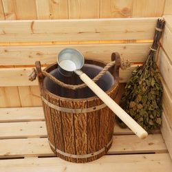 Bucket for bath and sauna, galvanized, 500 ml, handle length 42 cm handmade reliable quality