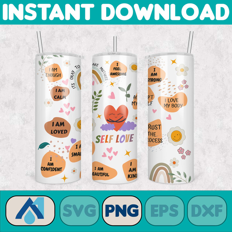 Design Positive Affirmations 20 oz Skinny Tumbler Sublimation Design Digital Download PNG Instant,Inspirational Butterfly (24).jpg