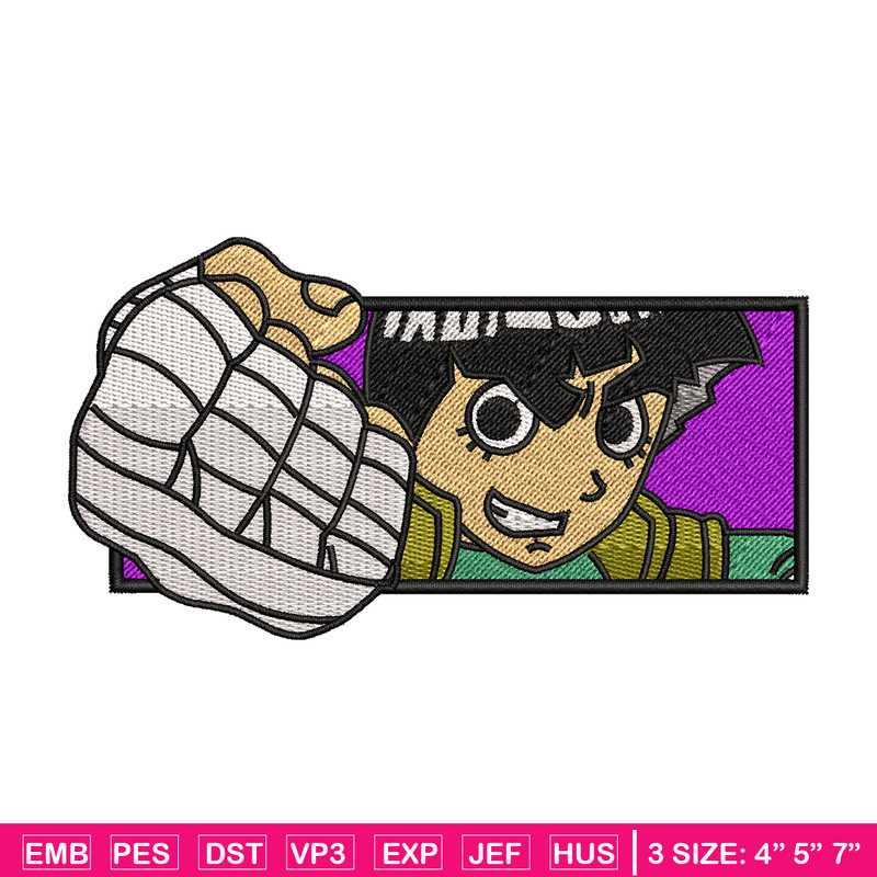 Rock lee embroidery design, Naruto embroidery, embroidery file, anime design, anime shirt, Digital download.jpg