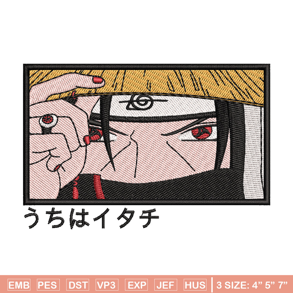 Itachi face embroidery design, Naruto embroidery, Anime design, Embroidery shirt, Embroidery file, Digital download.jpg