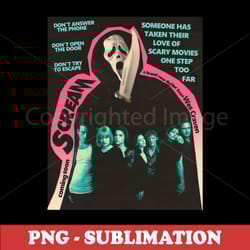 scream movie - blood-curdling png sublimation design - haunt your crafts