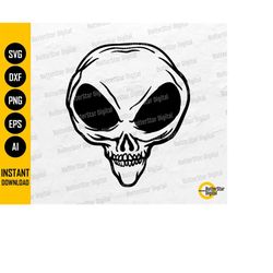 alien skull svg | monster head svg | extra terrestrial svg | cricut cut file silhouette cameo cuttable clipart vector di