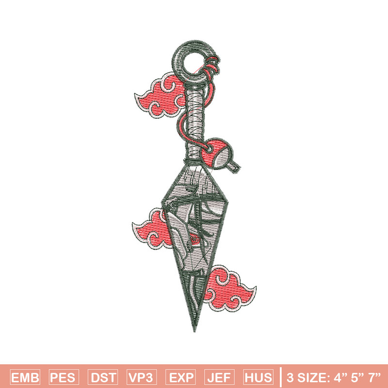 Itachi kunai embroidery design, Naruto embroidery, Embroidery shirt, Embroidery file, Anime design, Digital download.jpg