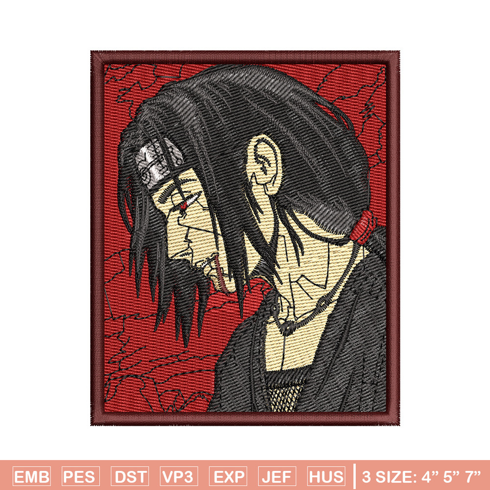 Itachi rectangle embroidery design, Naruto embroidery, Anime design, Embroidery shirt, Embroidery file, Digital download.jpg