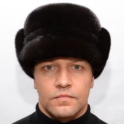 Men's Mink Fur Black Winter Cap Finka From Real Mink Fur And Genuine Leather Lapel Black Color