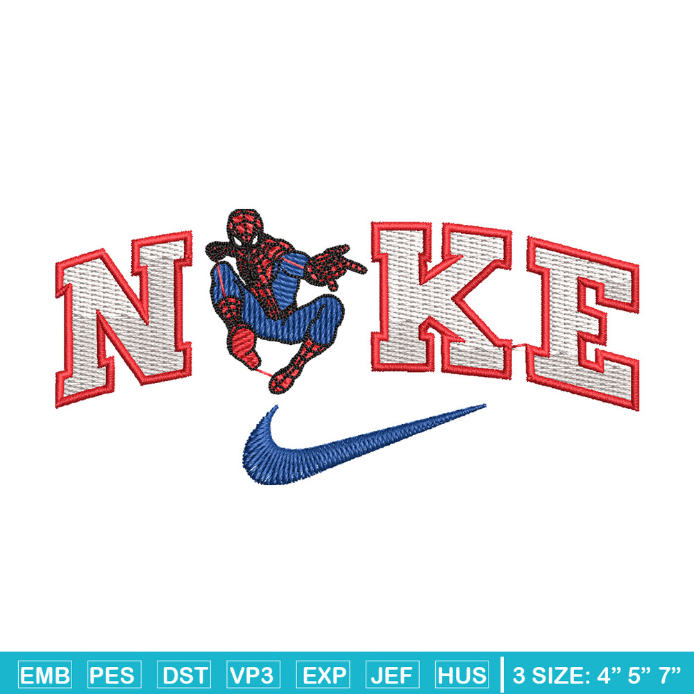 spaiderman nike embroidery design, spaiderman embroidery, logo design, logo shirt, digital download.jpg