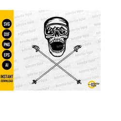 ski crossbones svg | skiing png | snow mountain t-shirt decals sticker | cricut cut files cameo printable clip art vecto
