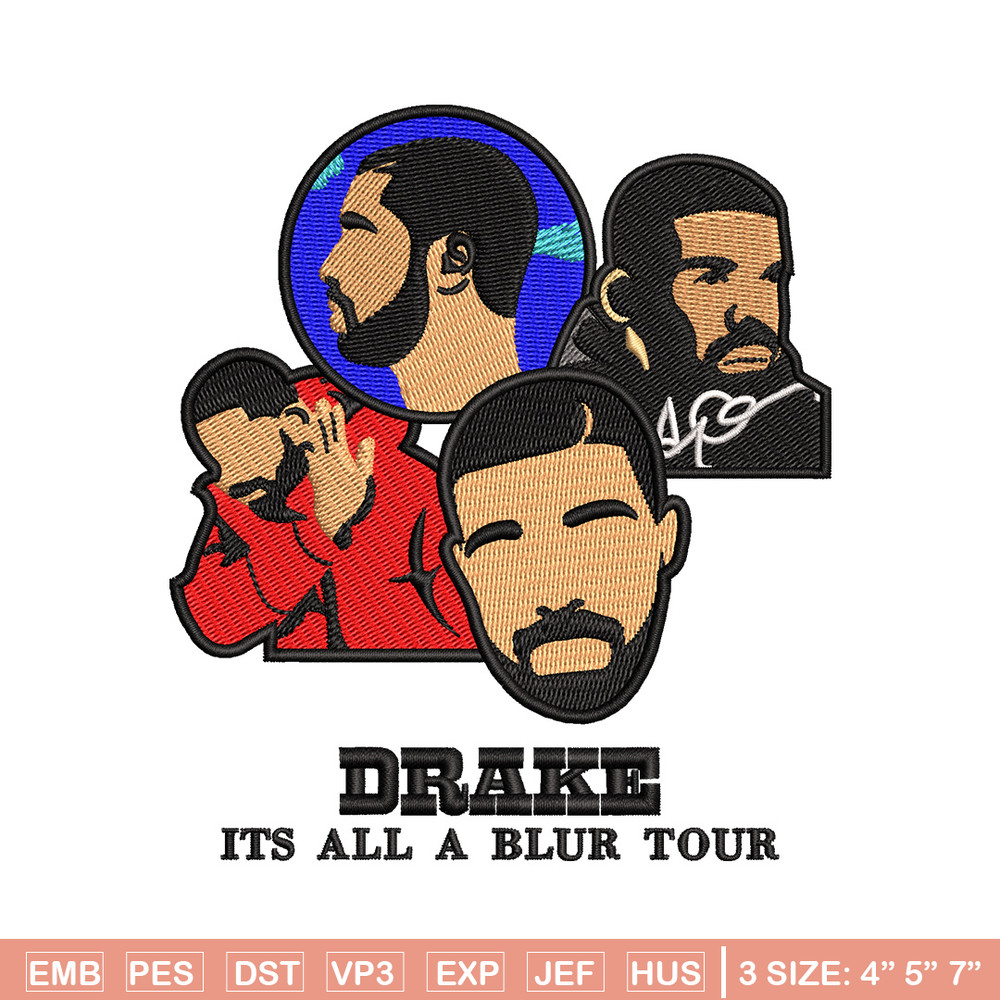 Its a blur tour embroidery design, Drake embroidery, Embroidery file, Embroidery shirt, Emb design, Digital download.jpg