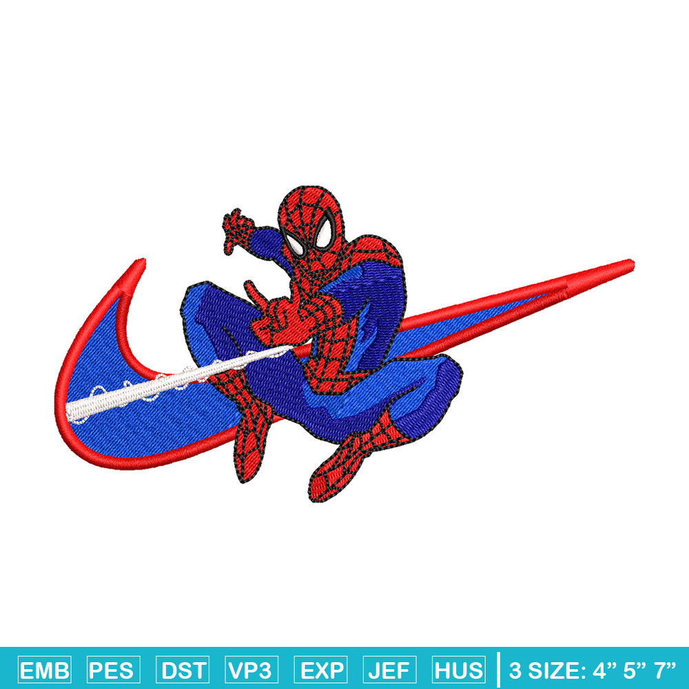 spaiderman Nike Logo embroidery design, spaiderman embroidery, Nike design, Logo shirt, digital download.jpg