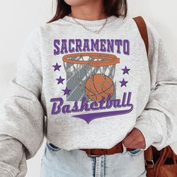 vintage sacramento basketball sweatshirt t-shirt, sacramento king basketball crewneck, sacramento fan shirt, kings shirt