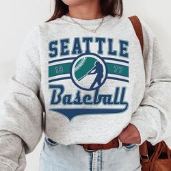 vintage seattle mariner crewneck sweatshirt t-shirt, mariners est 1977 sweatshirt, seattle baseball game day shirt, retr