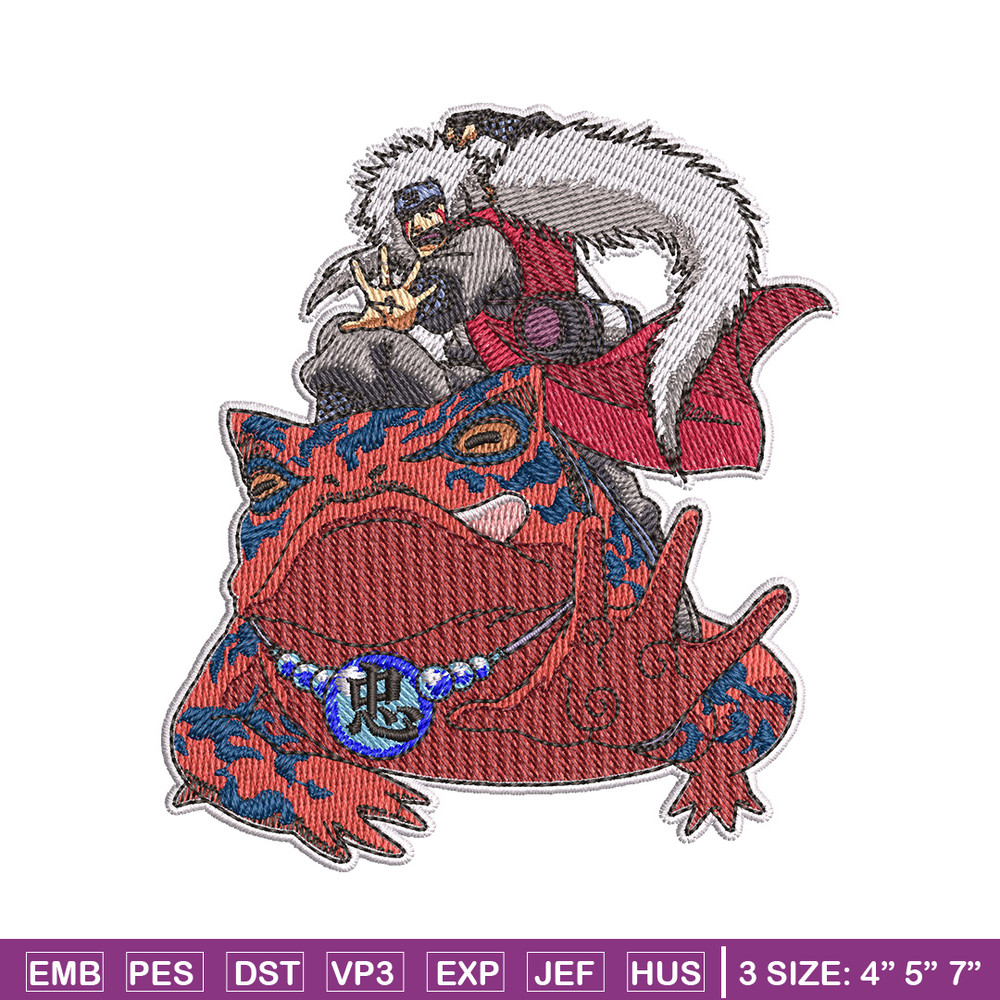 Jiraiya frog embroidery design, Naruto embroidery, Anime design, Embroidery shirt, Embroidery file, Digital download.jpg