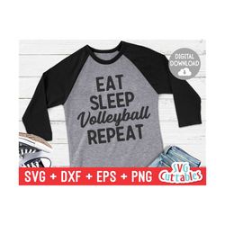 eat sleep volleyball repeat svg - volleyball svg - volleyball cut file - svg - eps - dxf - png - silhouette - cricut - d